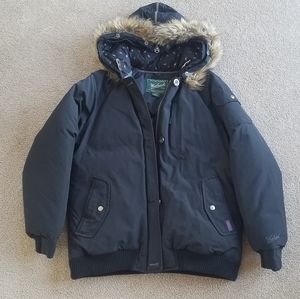 Woolrich Arctic Black Bomber Winter Coat Jacket L